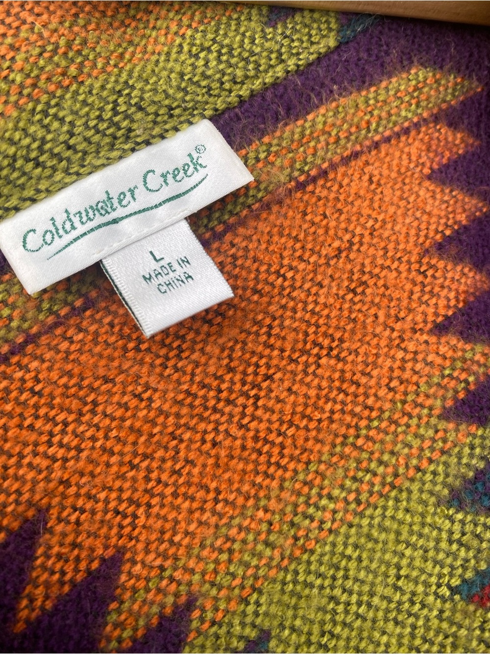 COLDWATER CREEK southwestern aztec print sweater blazer jacket size large - Picture 11 of 14